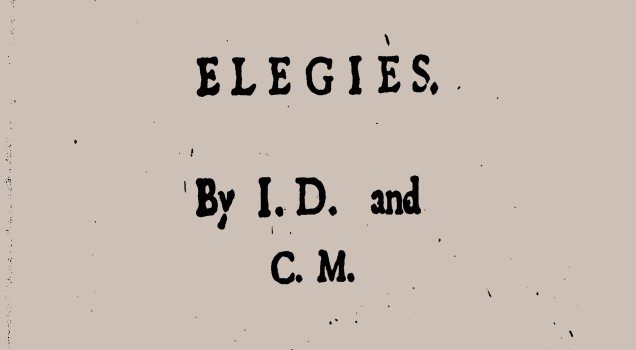 An image of the title page for "Epigrammes and Elegies" by John Davies and Christopher Marlowe.