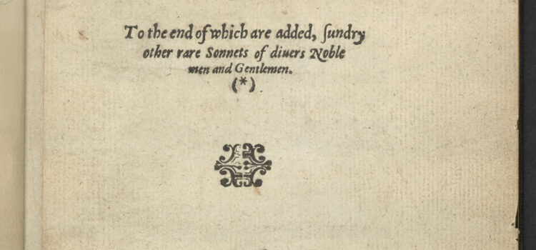 title page from 1591 printing of Astrophel and Stella