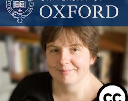 Image of the University of Oxford logo and presenter Emma Smith